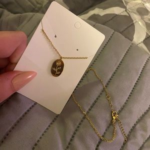 18k Gold Chain with Rose Pendant